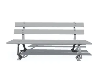 bench wooden park 3D model