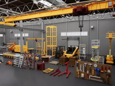 Realistic Warehouse Interior Exterior Mega Pack Collection 3D model