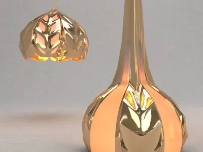 Floor lamp and Ceiling light Free 3D model