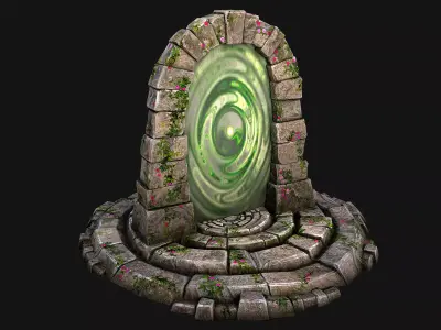 Teleport Portal in the Forest For Unreal and Unity Low-poly 3D model