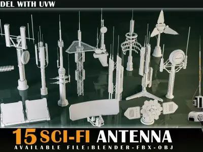 15 SCI-FI ANTENNA VOL 01 3D model