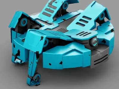 Spy robot rigged - animated 3D model