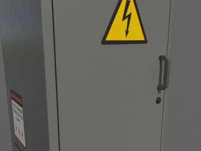PBR Electric Box Grey V2 Low-poly 3D model