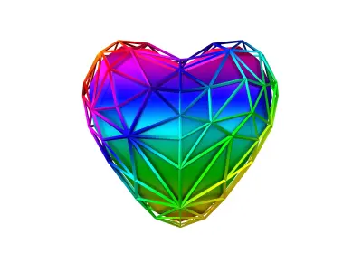 Stylish Heart V4 025 Low-poly 3D model