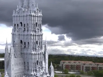 Fantasy architecture Mayan Sacrifice tower of the gods 3D model