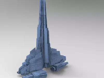 Alien Ship pyramid design 8  3D model