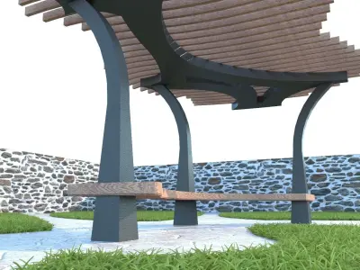 ORGANIC DESIGN PERGOLA Low-poly 3D model