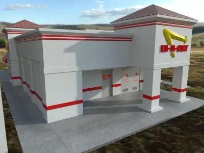 R3DP In-N-Out Burger Low-poly 3D model