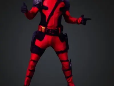 Deadpool Full 3D model STL ready for 3d printing  3D print model