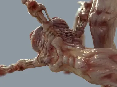 Venous Clawed Worm Low-poly 3D model