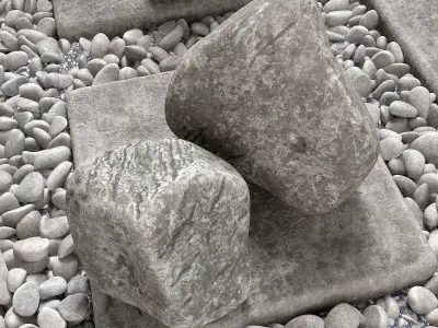 Flowerbed  street decor  stone n3 3D model