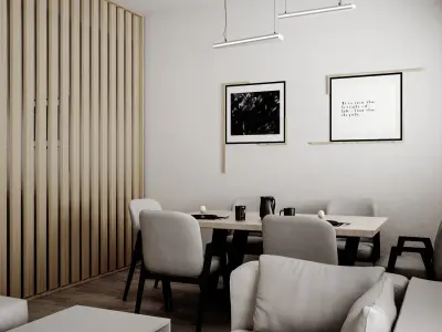 Living Room and Dining Table - Architectural Interior 01 3D model