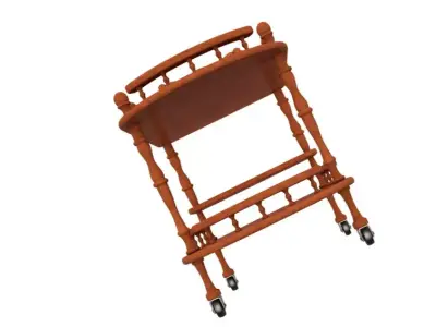 Wooden Serving Trolley 3D model