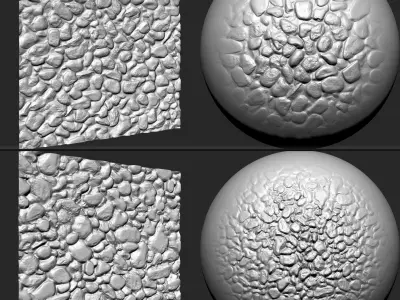 Stone Gravels VDM brushes  Alpha and Noise Low-poly 3D model