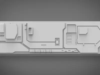 sci-fi wall architect kitbash 3D print model
