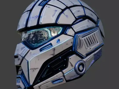 scifi helmet 3D model