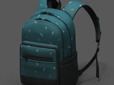 Backpack Camping Generic military combat soldier armor  Low-poly 3D model