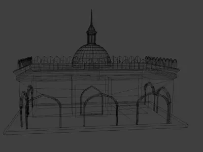 Mosque Masjid Low-poly 3D model