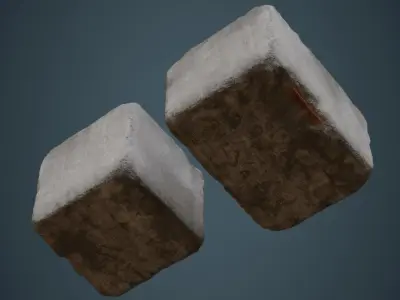 Concrete Barrier 4C Low-poly 3D model