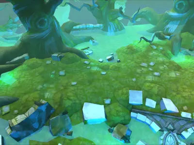 Fantasy Chess RPG Environment - Swamp Ruins Low-poly 3D model
