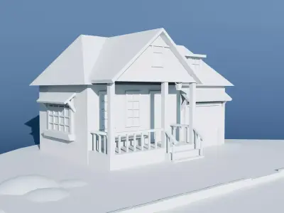 Stylized House Environment Texture and Low-poly 3D model