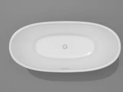 White modern bathtub 3D model  3D model