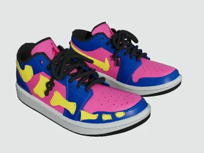 DINO 2 Air Jordan 1 DETRO LOW Shoes PBR  Low-poly 3D model