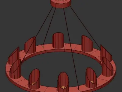 CUSTOM wooden chandelier 3D model
