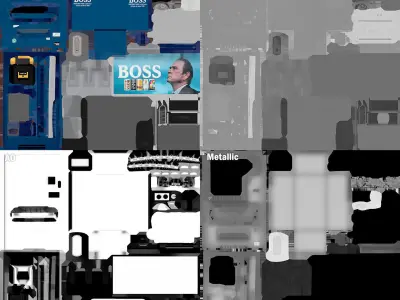 Japanese vending machine Suntory Low-poly 3D model