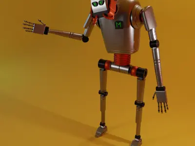 ROBOT in circle Low-poly 3D model