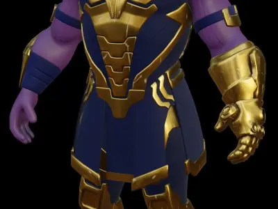 Thanos in gold costume Low-poly 3D model