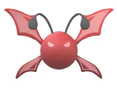 Abstract Elf Bat Character v2 004 Low-poly 3D model