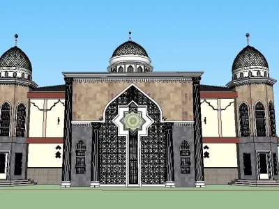 Green mosque 3D model