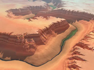 Canyon 5 grand on piece of wood 3D model