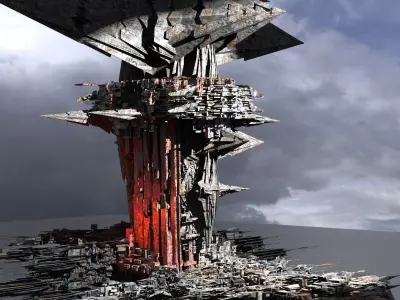 Dark scepter Ship Tower City 3D model