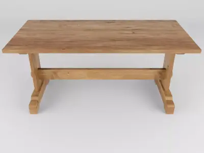 Wooden table for garden 3D model