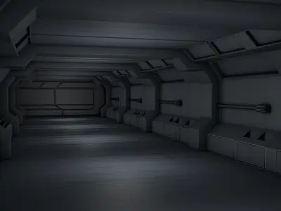 sci fi corridor  3D model 23