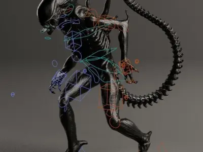 XenoMorph alien Creature -Non animated 3D model