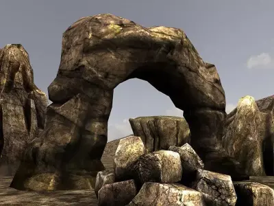 Rocks surface of rock Low-poly 3D model