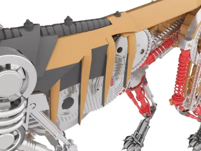 mechanical dog Low-poly 3D model