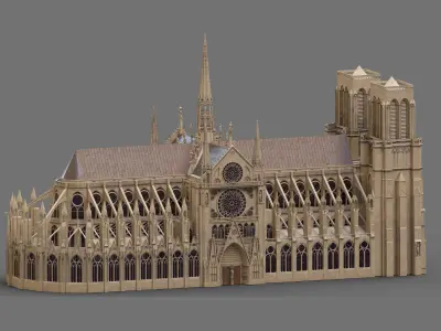 Notre-Dame de Paris Cathedral 3D model