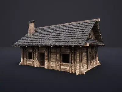 MEDIEVAL SLAVIC HOUSE COTTAGE CABIN HUT VILLAGE FARM AAA NEXTGEN Low-poly 3D model
