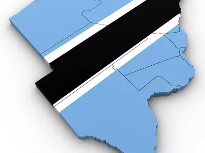 3d Political Map of Botswana 3D model