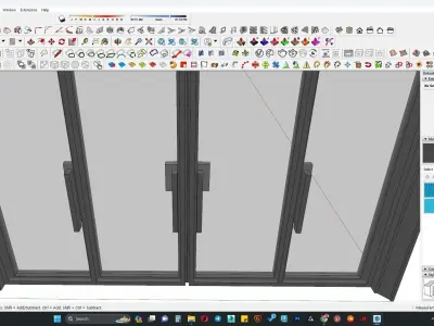 Modern glass door 3d model 3D model