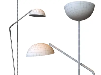 PAVO CHAMPAGNE BRASS DOUBLE FLOOR LAMP 3D model