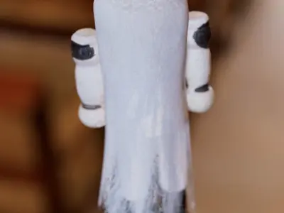 christmas tree decoration - white soldier nutcracker - photoscan Low-poly 3D model