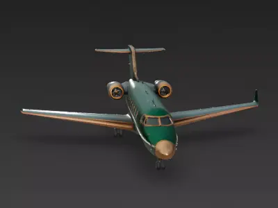 Crimson Titan Heavy Executive Jet Low-poly 3D model