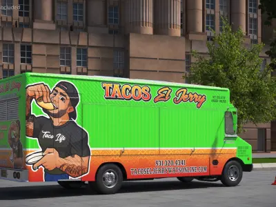  Food Van El Jerry Taco without Interior 