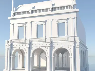 Italian Architecture Building 3D Model for city exterior context Low-poly 3D model