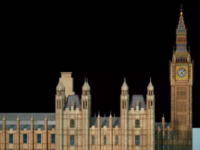 Palace of Westminster and Big Ben 3D model